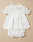Baby Girl White Polka Dot Dress & Bloomers Set