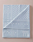 Star-print Knitted Baby Blanket in Light Blue
