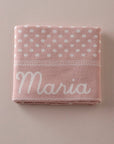 Polka Dot Knitted Baby Blanket in Pink