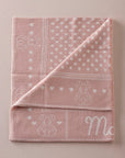 Star-print Knitted Baby Blanket in Blush Pink