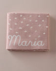 Star-print Knitted Baby Blanket in Special Pink