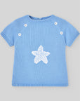 Short-sleeve baby sweater