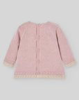 Dusty Pink Knit Sweater with Heart Details