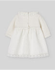 Cream Knit and Eyelet Dress
