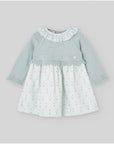 Soft Blue Knit and Print Dress