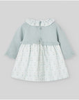 Soft Blue Knit and Print Dress