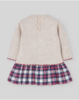 Cream Knit Dress with Winter House Motif