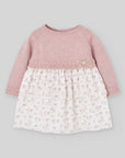 Pink Knit Top with Bunny Print Tiered Skirt