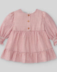 Baby Girl Light Red Checked Dress