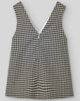 Girl Black & White Checked Pinafore Dress