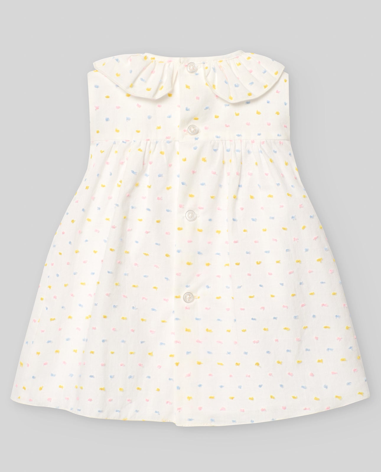 Sleeveless girls&#39; dress crafted from soft plumeti fabric