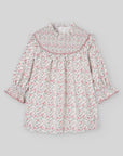 Floral Print Dress with Smocked Yoke