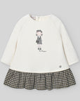 Girls Cream Sweatshirt Dress