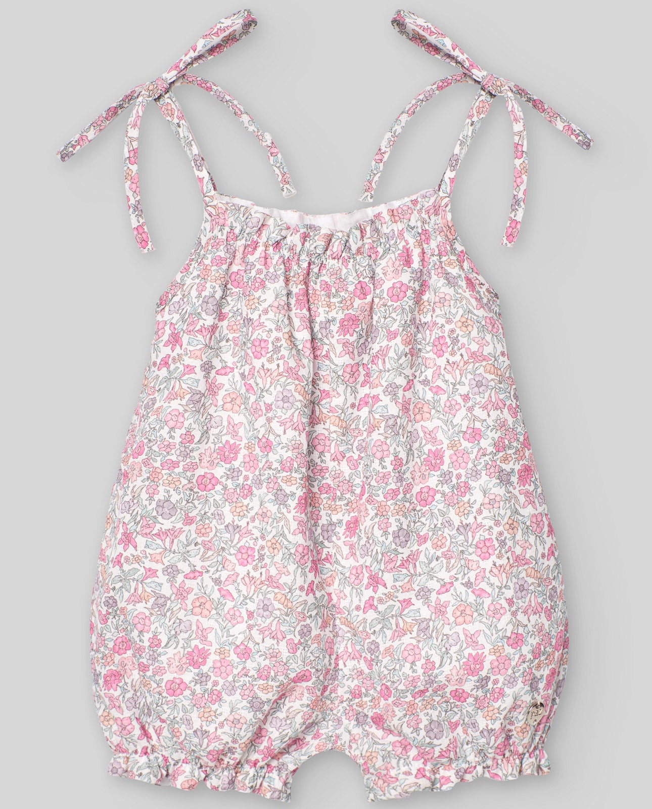 Short romper for baby girls in pink