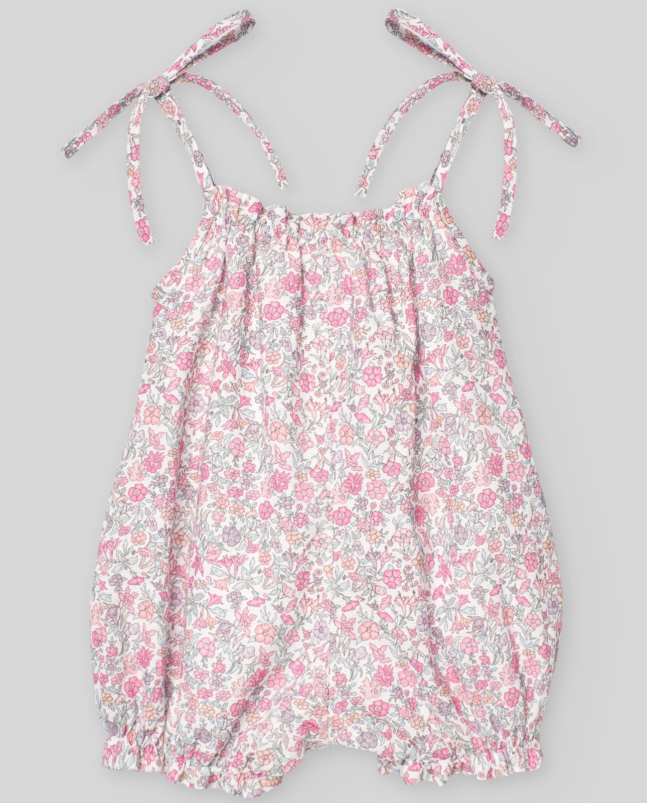 Short romper for baby girls in pink