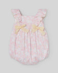 Pink fabric romper for baby girl