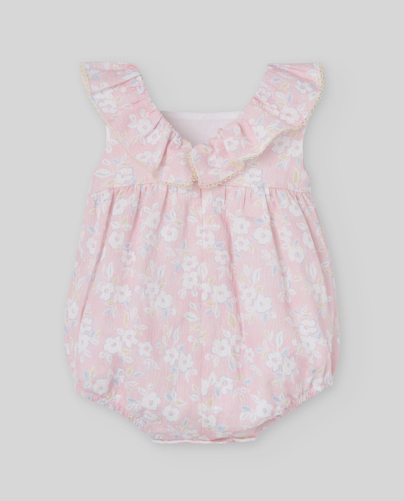 Pink fabric romper for baby girl