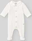 Newborn Creamy Knitted Collared Romper