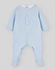 Baby Boy Blue Round Collar Romper