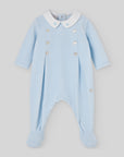 Baby Boy Blue Round Collar Romper