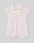 KNIT NEWBORN ROMPER "INTERLOCK V25" with round collar