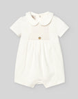 KNIT NEWBORN ROMPER "INTERLOCK V25" with round collar