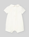 KNIT NEWBORN ROMPER "INTERLOCK V25" with round collar