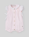 Short romper for baby girl in cotton in 2 colors