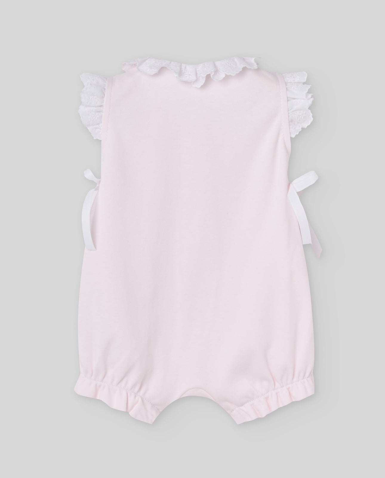 Short romper for baby girl in cotton in 2 colors