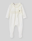 Long footed romper for baby girl