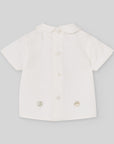 Baby boy shirt with an embroidered chest panel