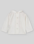 White Blouse with Blue Bow & Embroidery