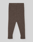 Speckled Brown Ribbed Knit Leggings