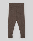 Speckled Brown Ribbed Knit Leggings