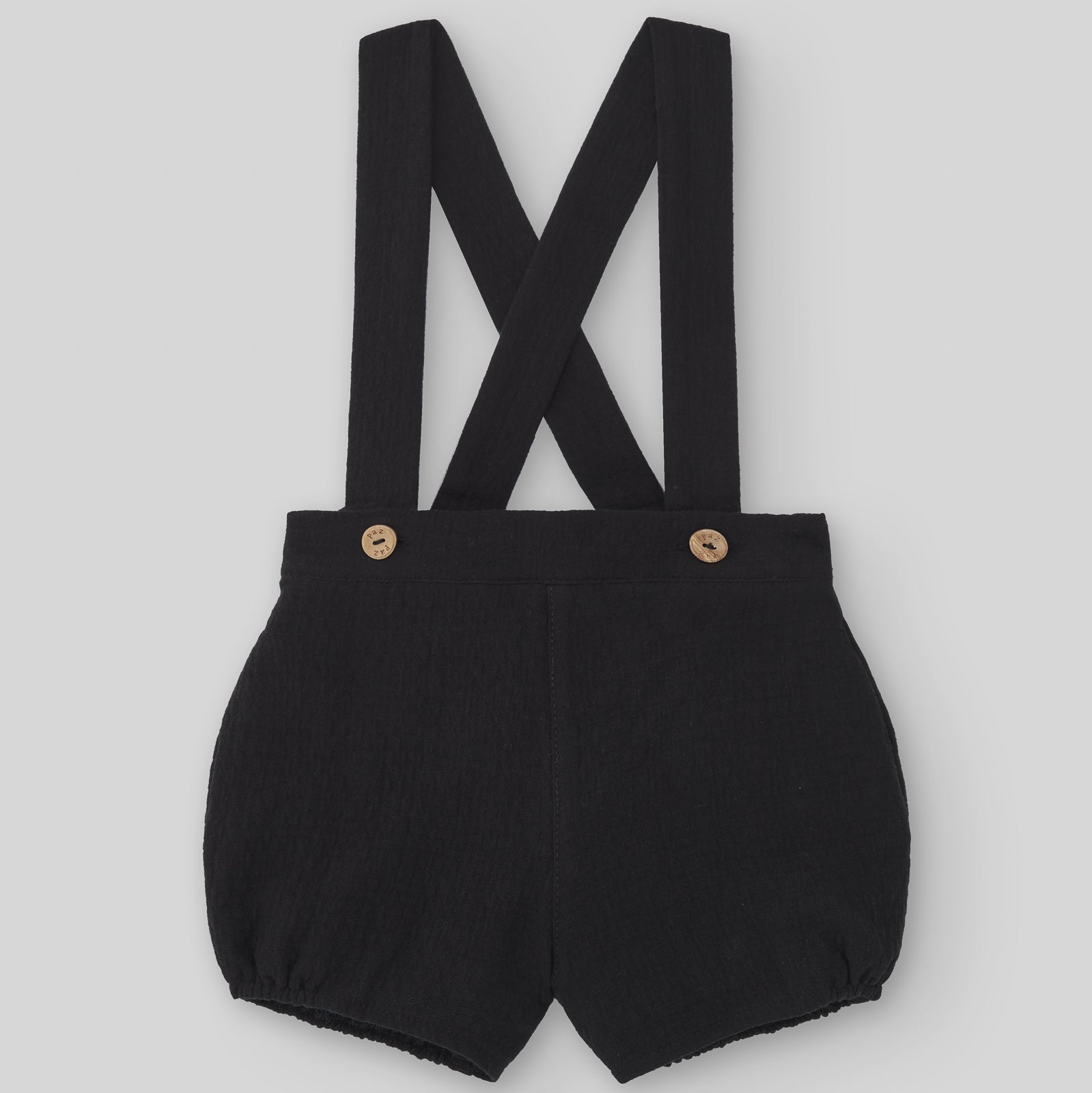 Dungaree shorts for baby in black –