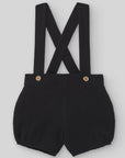 Dungaree shorts for baby in black color