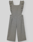 Girl Black and White Checked Jumpsuit