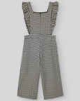 Girl Black and White Checked Jumpsuit