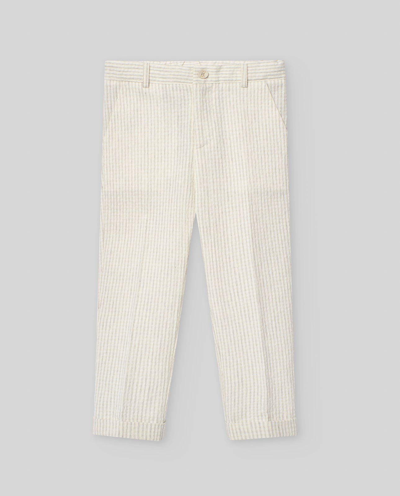 Tailored pants in bicolor striped