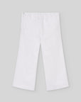 Long pants for girls in white fabric