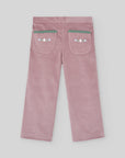 Dusty Rose Corduroy Trousers with Embroidered Pockets