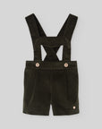 Dark Green Corduroy Overall Shorts
