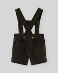 Dark Green Corduroy Overall Shorts