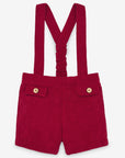 Red Shorts for Baby boys with suspenders.