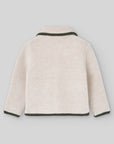 Cream Cardigan with Forest Green Trim
