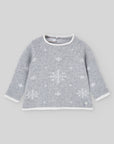 Grey Snowflake Knit Sweater