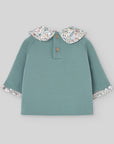 Baby Girl Green Sweatshirt with a Collar