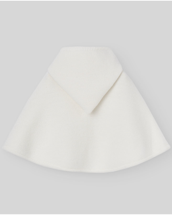 Cream Knit Cape with Satin Bow