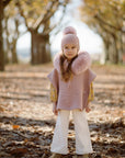 Softly knitted cape for girls