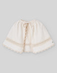 Cream Lace-Trimmed Cape